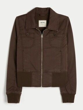 Hollister Twill Zip Up Jacket NWOT SIZE XL